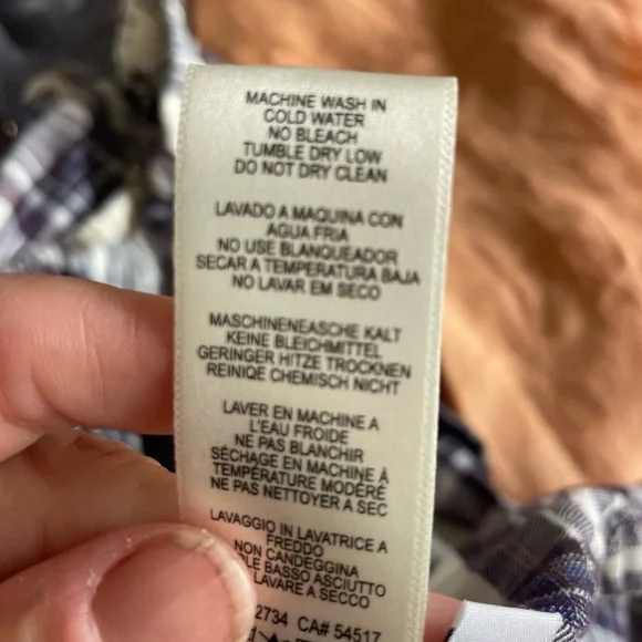 Cloth and Stone for Anthroplogie medium purple & white plaid long sleeved - Picture 9 of 10